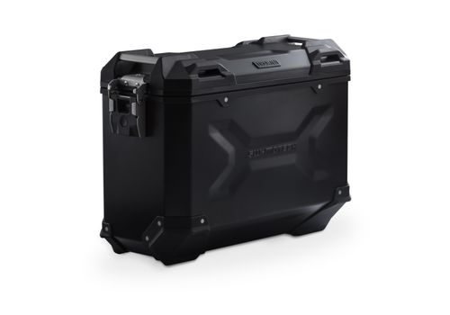 Side case. Aluminum. 37 l. Left. Black.
