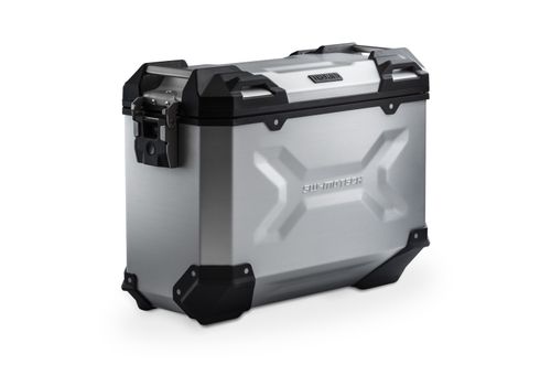 Side case. Aluminum. 37 l. Left. Silver.