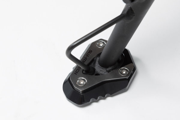 Extension for side stand foot Black/Silver. Kawasaki Versys-X300 ABS (16-).