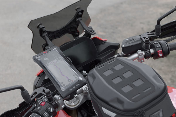 Universal GPS mount kit with Smartphone Drybag Incl. 2" socket arm, for handlebar/mirror thread