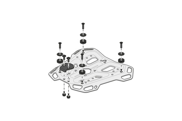 Adapter kit for ADVENTURE-RACK Black. CFMoto 800MT (21-).