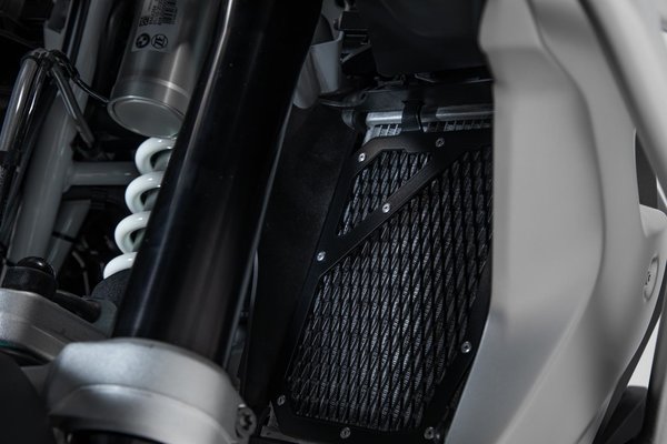 Protector de radiador de aluminio Negro. BMW R 1200 GS (16-18), R 1250 GS (18-).