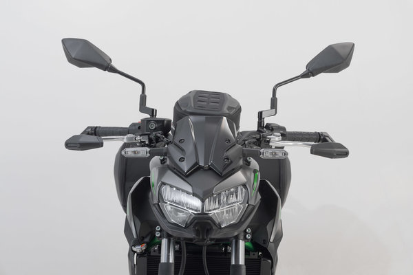Lever guards with wind protection Black. Kawasaki Z 650 (16-).