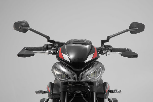 Lever guards with wind protection Black. Triumph Street Triple 765 R / S (19-).