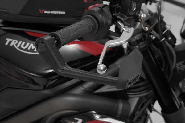 Lever guards with wind protection Black. Triumph Street Triple 765 R / S (19-).