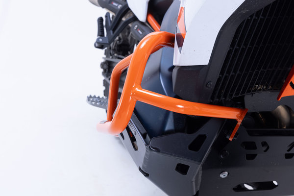 Protecciones laterales de motor Naranja. KTM 790 Adv (23-), 890 Adv/R (22-).