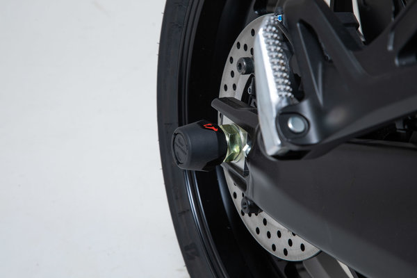 Roulettes de protection pour bras oscillant Noir. Yamaha Tracer 9 / GT (20-).
