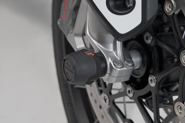 Roulettes de protection de fourche Noir. Modèles Triumph, Honda, Yamaha.