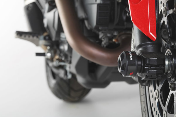 Kit de topes anticaidas para el eje delantero Negro. Modelos Ducati.