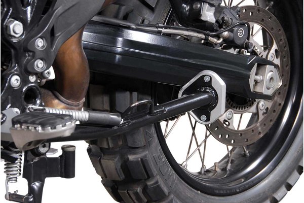 Extension for side stand foot Black/Silver. BMW F 800 GS/Adv, Husqvarna TR650.